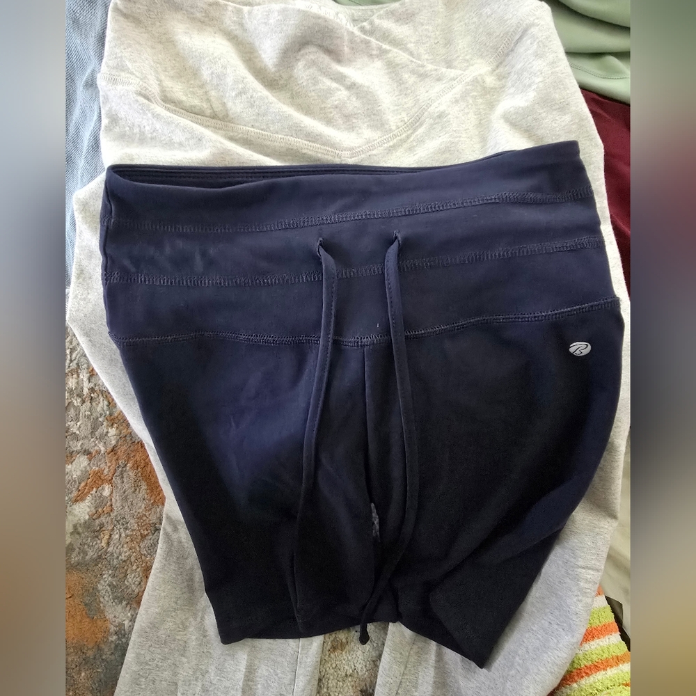 Bundle Bally Navy Blue Drawstring Biker Shorts & 1 Forever 21 Yoga Pants
